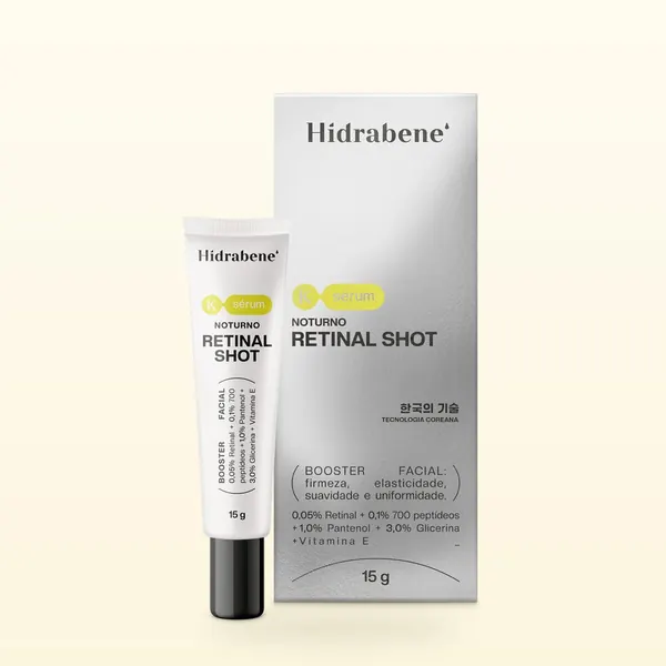 Retinal Shot Hidrabene, bisnaga de 15 g com a caixa prata